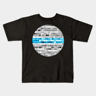 Geometric pattern blue stripe Kids T-Shirt